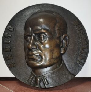 Placca bronzo Mussolini Duce